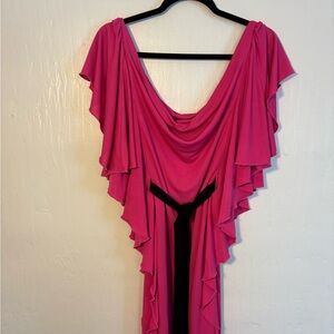 Diane Von Furstenberg Pink Dress with Black Belt